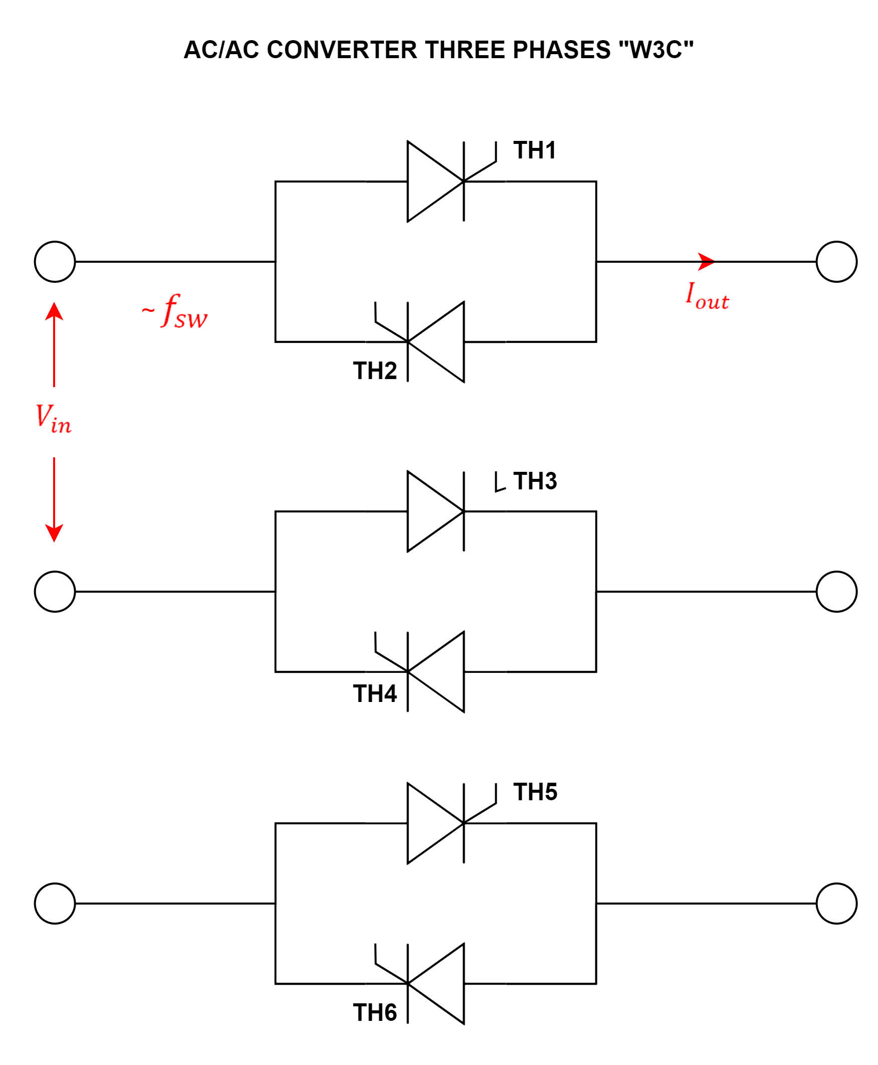 ac-ac converter three phases W3C